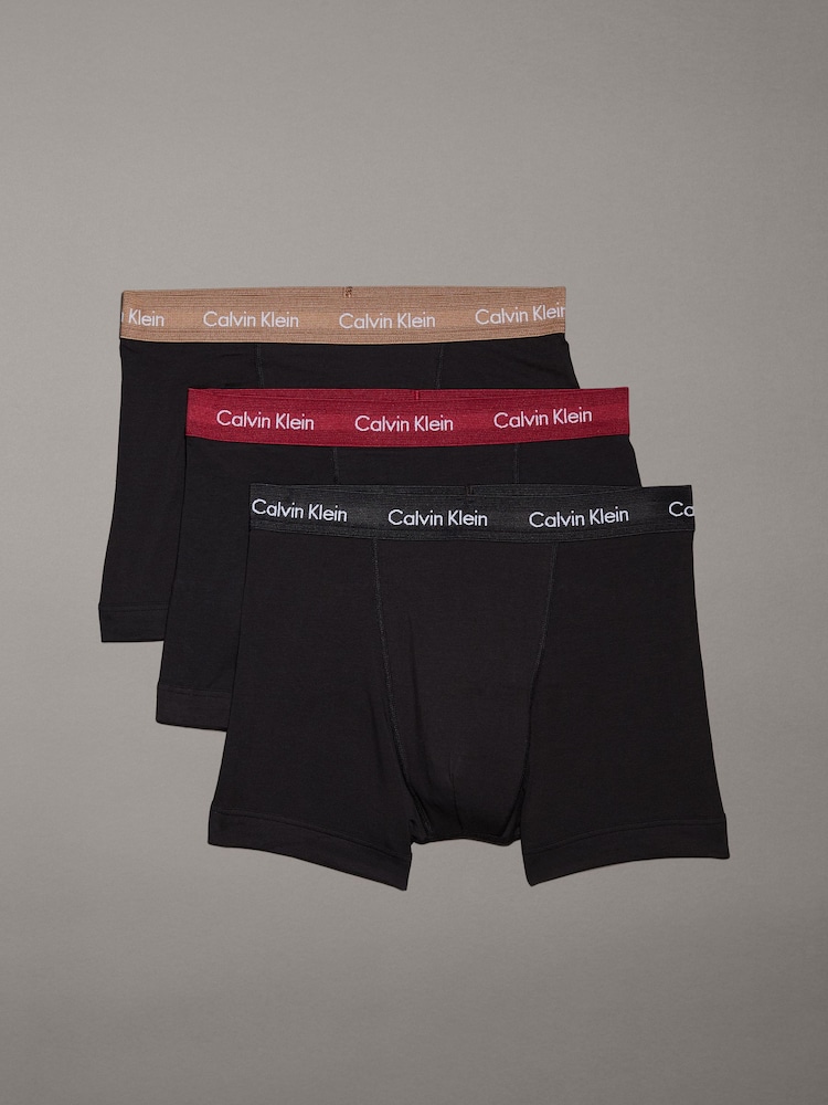 Calvin Klein Black Animal Classic Stretch Trunks 3 Pack Boxers - Image 1 of 7
