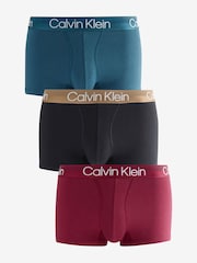 Calvin Klein Blue/Black/Red Structure Cotton Trunks 3 Pack Boxers - Image 1 of 6