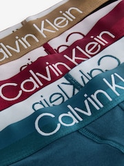 Calvin Klein Blue/Black/Red Structure Cotton Trunks 3 Pack Boxers - Image 6 of 6
