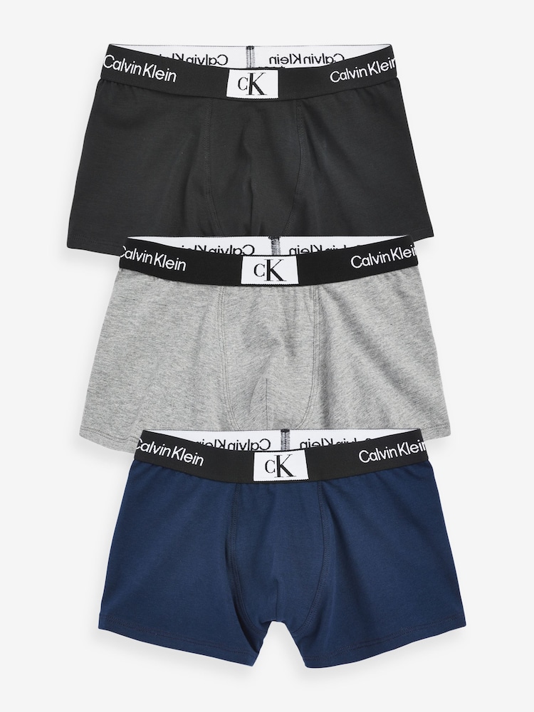 Calvin Klein Grey Trunks 3 Pack - Image 1 of 4 Calvin Klein Grey Trunks 3 Pack - Image 1 of 4