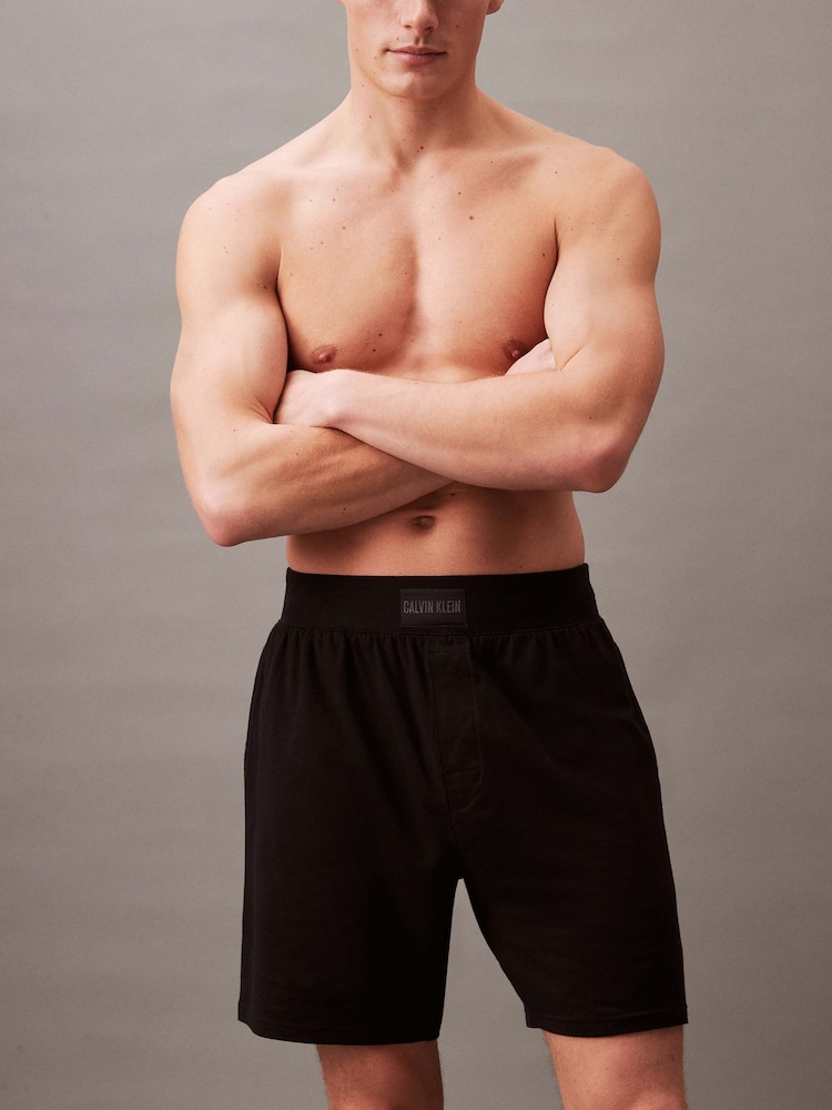 Calvin Klein Black Single Sleep Shorts - Image 1 of 5