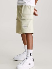 Calvin Klein Green Logo Cargo Shorts - Image 1 of 6