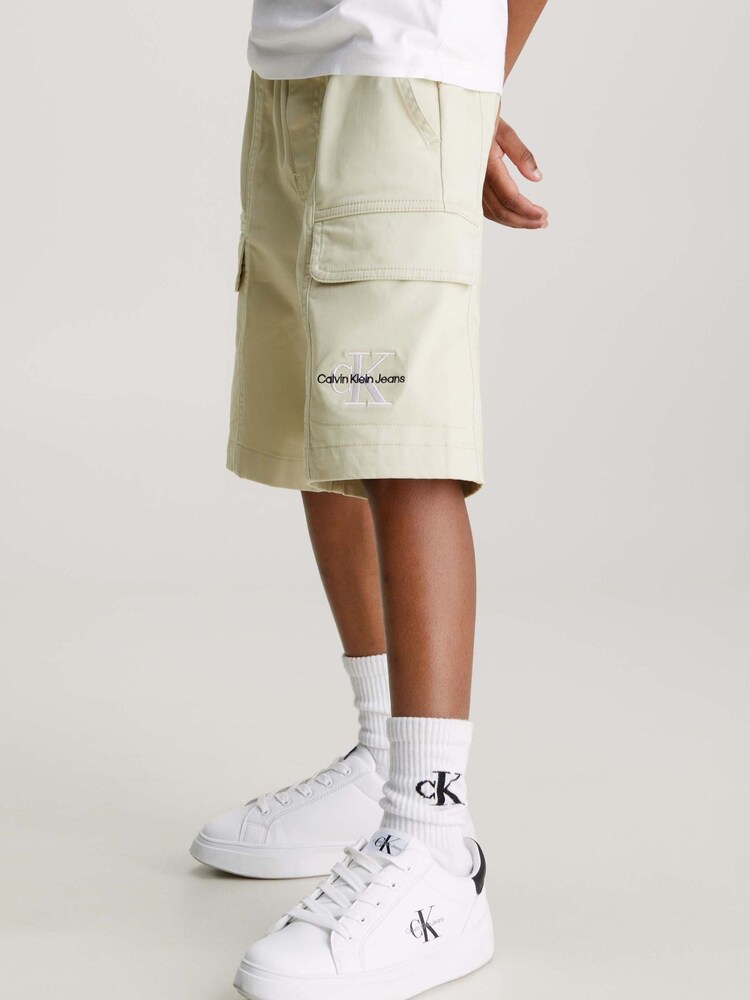 Calvin Klein Green Logo Cargo Shorts - Image 1 of 6