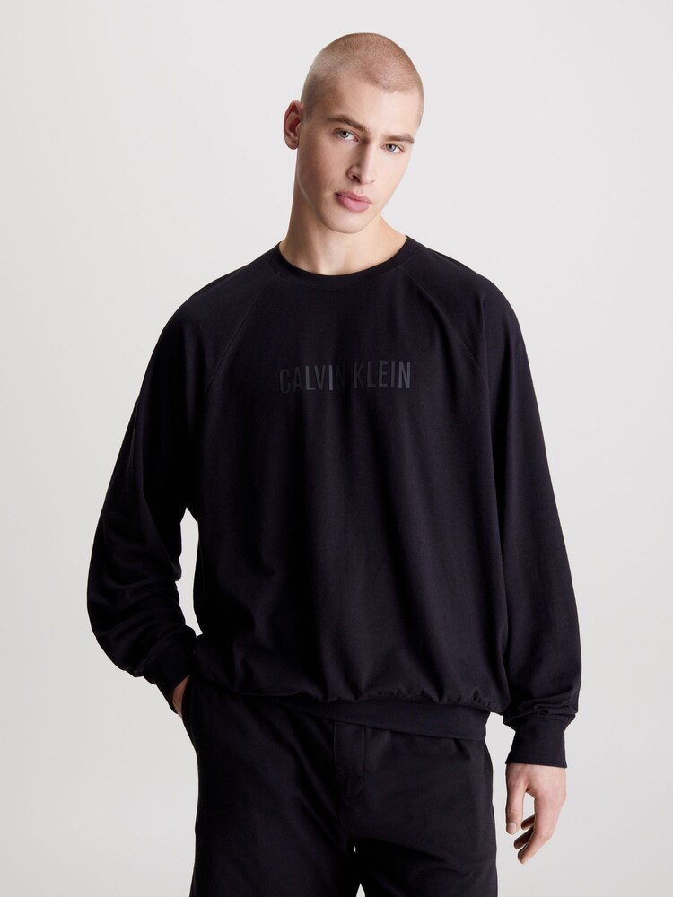 Calvin Klein Black Slogan Sweatshirt - Image 1 of 4