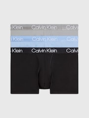 Calvin Klein Grey/Blue/Black Structure Cotton Trunks 3 Pack Boxers - Image 1 of 4