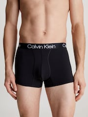 Calvin Klein Grey/Blue/Black Structure Cotton Trunks 3 Pack Boxers - Image 2 of 4