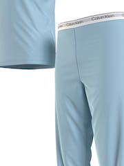 Calvin Klein Blue Slogan Pyjama Set - Image 4 of 5