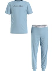 Calvin Klein Blue Slogan Pyjama Set - Image 5 of 5