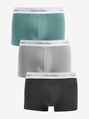 Calvin Klein Green Plain Trunks 3 Pack - Image 1 of 4