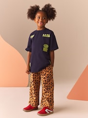 Navy Oversized Graphic T-Shirt and Wide Leg Joggers Set (3-16yrs) - Image 2 of 7