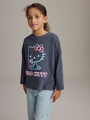 Blue/Grey Neon Hello Kitty Long Sleeve 100% Cotton Top (3-16yrs) - Image 1 of 8