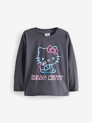 Blue/Grey Neon Hello Kitty Long Sleeve 100% Cotton Top (3-16yrs) - Image 5 of 8