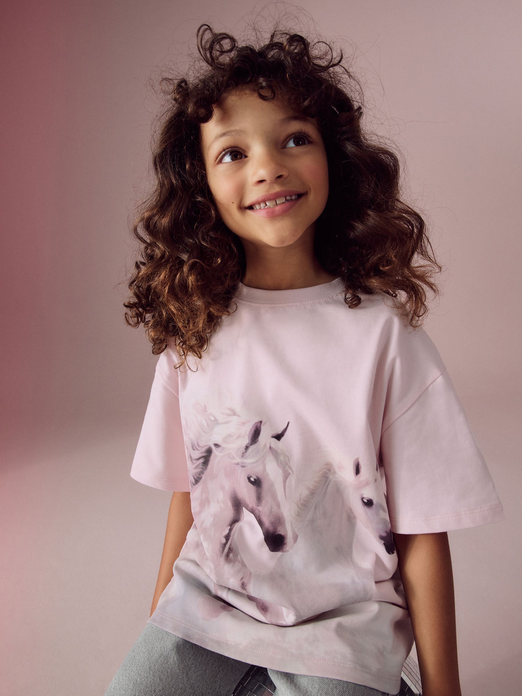 Buy Pink/Lilac Oversized Graphic T-Shirt (3-16yrs) from Next USA