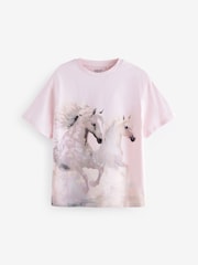 Pink/Lilac Oversized Graphic Print T-Shirt (3-16yrs) - Image 4 of 7