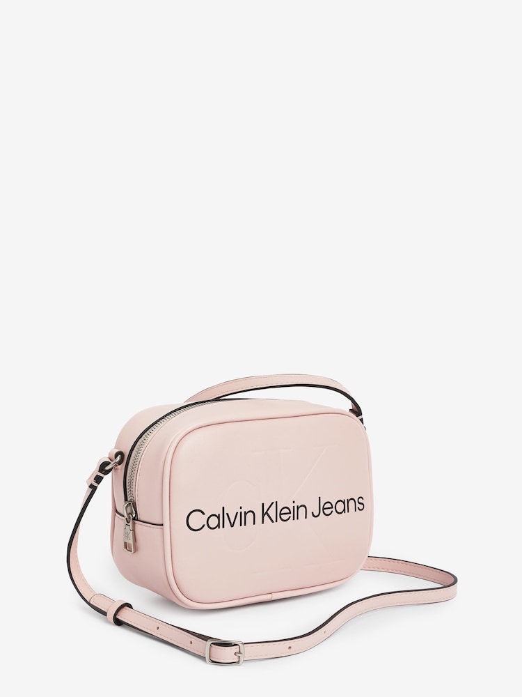 Calvin Klein Pink Slogan Cross-Body Bag - Image 2 of 5