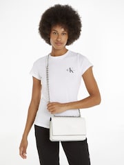 Calvin Klein White Slogan Cross-Body Bag - Image 2 of 7