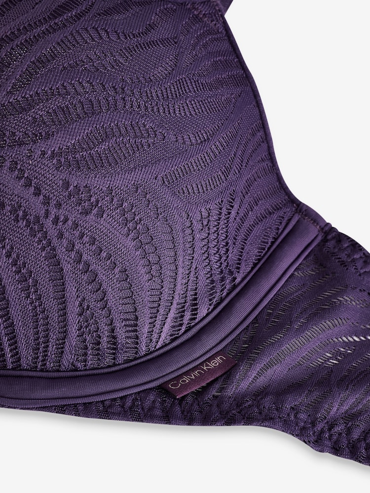 Calvin Klein Purple Cut Out Lined Bra - Image 3 of 3