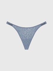 Calvin Klein Blue Lace String Thong - Image 4 of 4