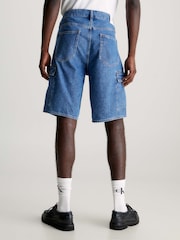 Calvin Klein Blue 90’s Loose Denim Cargo Shorts - Image 2 of 3