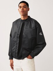Calvin Klein Black Logo Bomber Jacket - Image 1 of 5