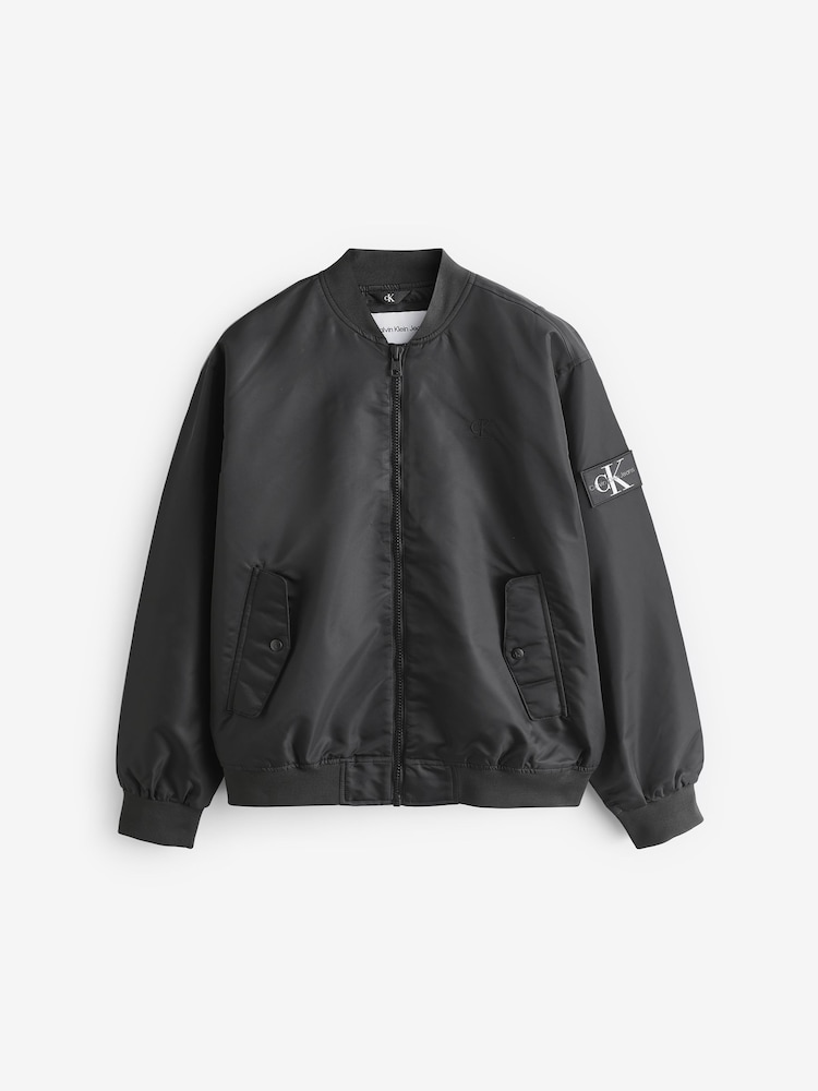 Calvin Klein Black Logo Bomber Jacket - Image 5 of 5