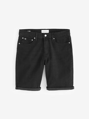 Calvin Klein Black Slim Denim Shorts - Image 2 of 2
