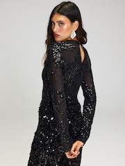Lipsy Sequin Mesh Long Sleeve Top - Изображение 6 6
