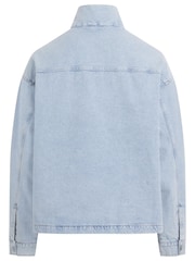 Calvin Klein Blue Denim Quarter Zip Pullover Jacket - Image 4 of 5