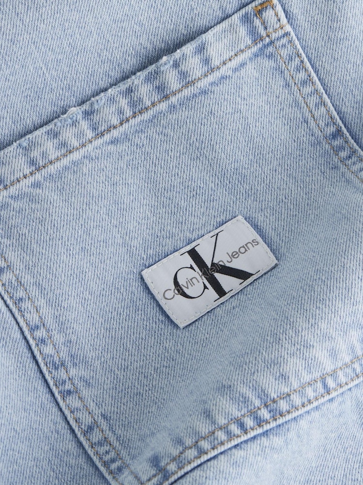 Calvin Klein Blue Denim Quarter Zip Pullover Jacket - Image 5 of 5 Calvin Klein Blue Denim Quarter Zip Pullover Jacket - Image 5 of 5