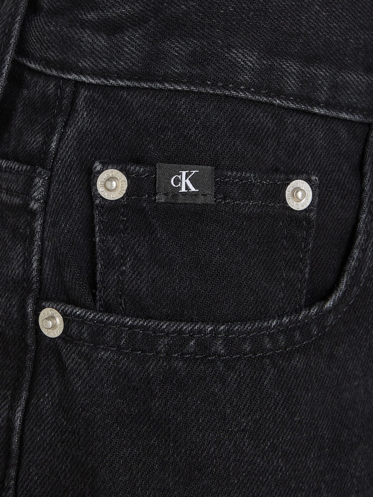 Musta - Calvin Klein Jeans Boyfriend - Label Rib Lyhyt lahje - Kuva 6 / 6