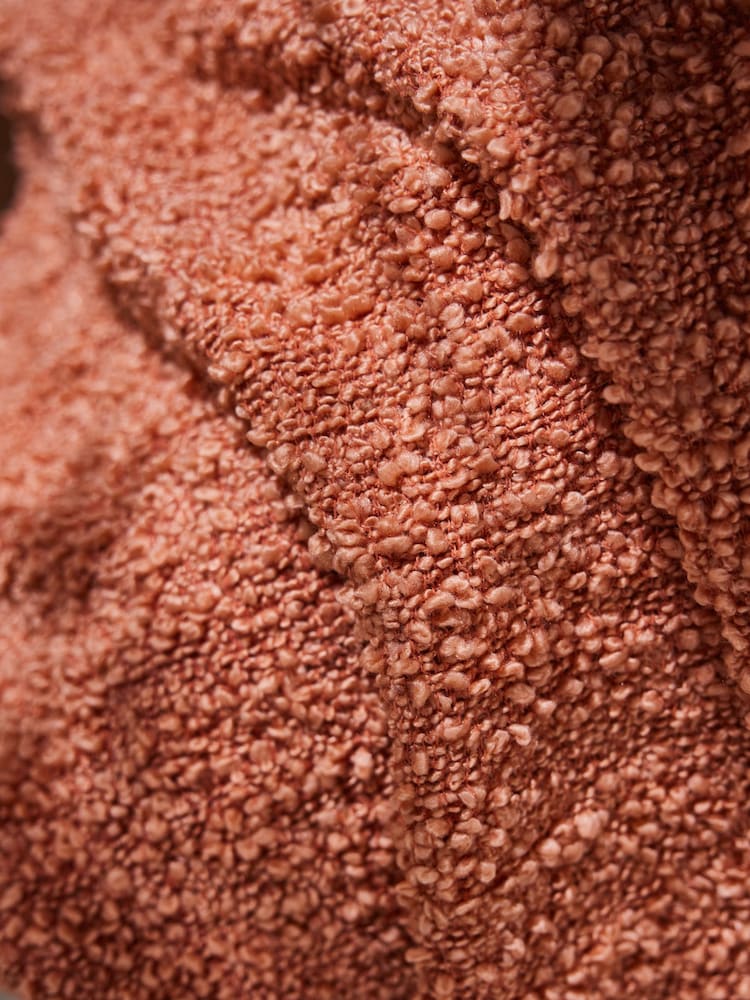 MADE.COM Peach Pink Agda Boucle Textured Throw - Image 5 of 5