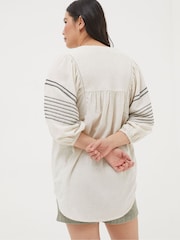 FatFace Natural Embroidered Tunic - Image 2 of 4