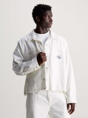 Calvin Klein White Woven Logo Relaxed Shirt - Image 1 of 3