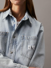 Белая футболка в рубчик бойфренда Calvin Klein Jeans - Изображение 3 из 5