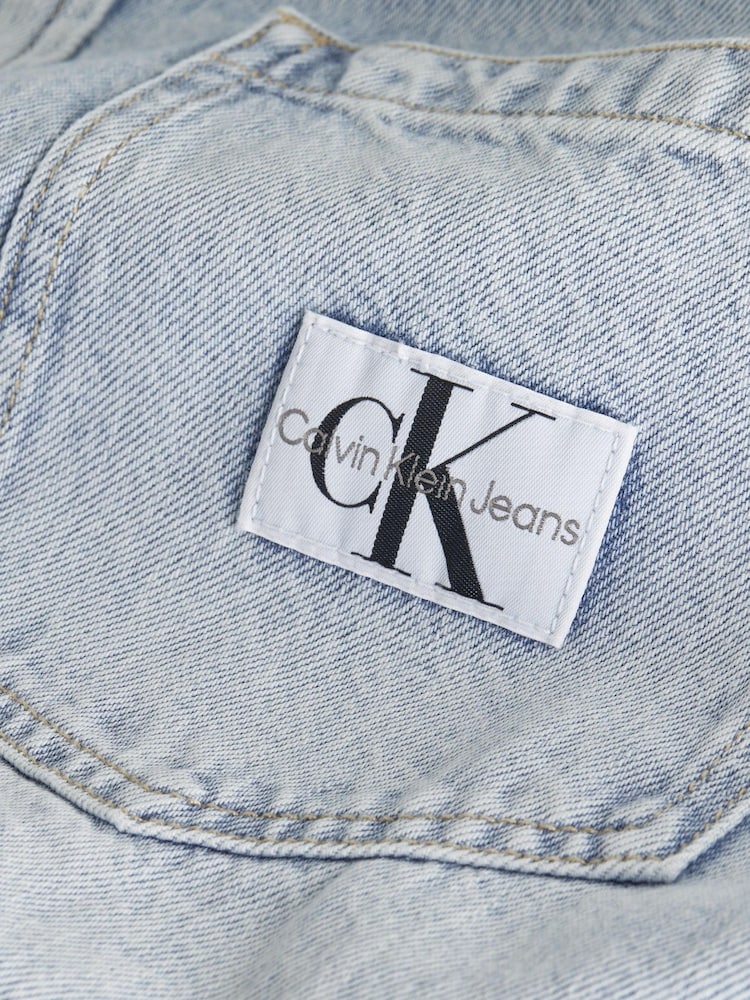 Белая футболка в рубчик бойфренда Calvin Klein Jeans - Изображение 5 из 5