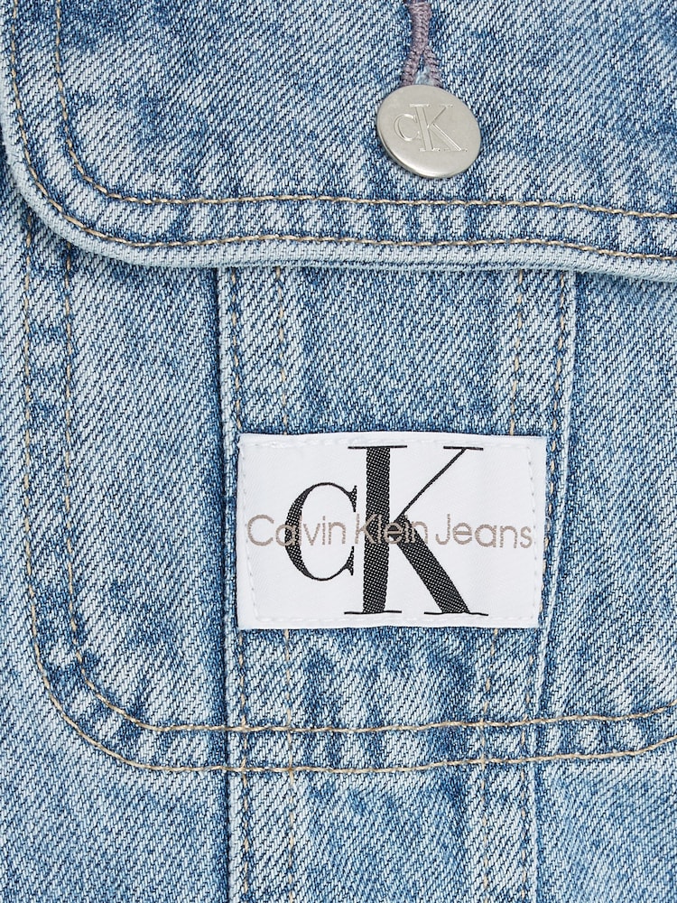 Calvin Klein Jeans Blå 100% bomull Croppad 90s väst - Bild 4 av 4