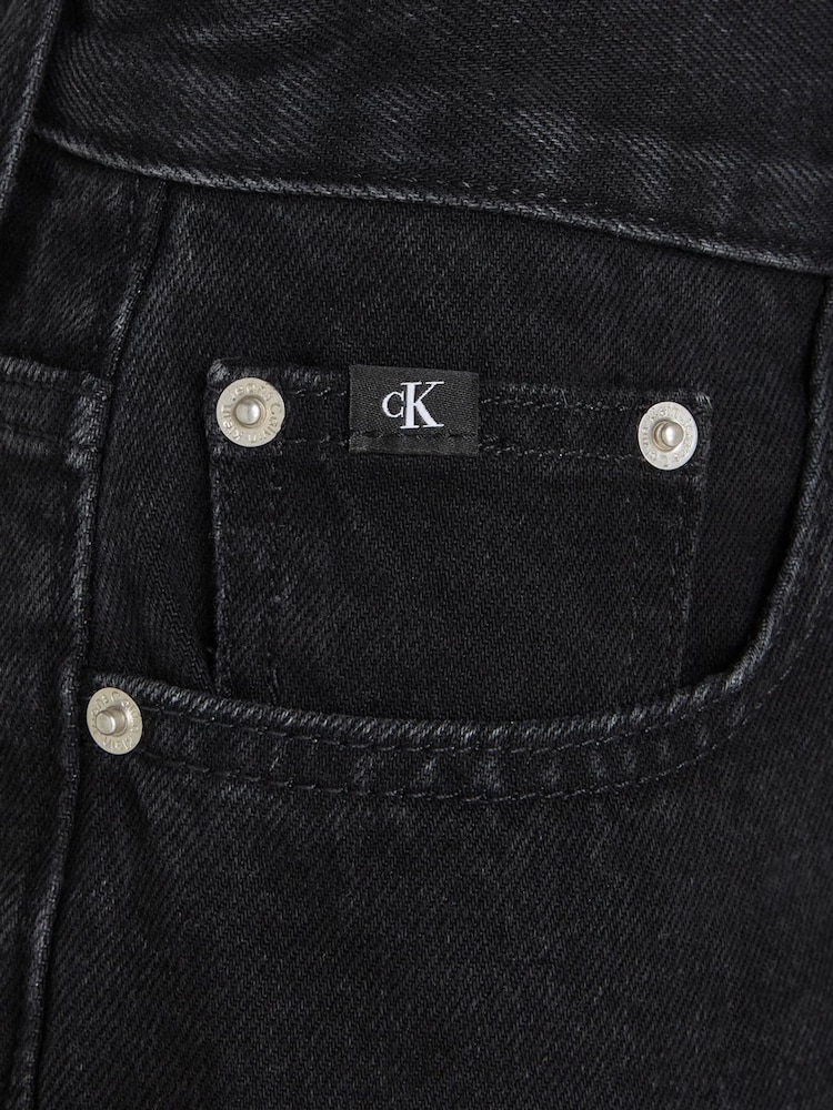 Calvin Klein Black Mom 100% Cotton Turn Up Shorts - Image 6 of 6 Calvin Klein Black Mom 100% Cotton Turn Up Shorts - Image 6 of 6