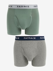 FatFace Multi Plain Boxers 2 Pack - Image 1 of 5