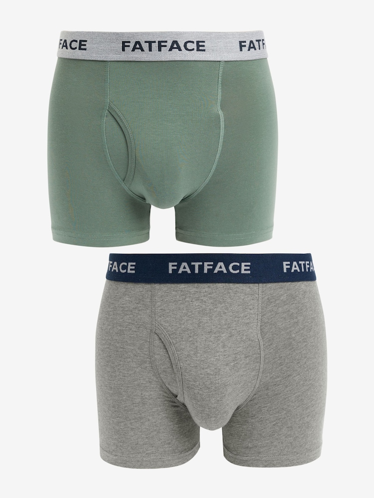FatFace Multi Plain Boxers 2 Pack - Image 1 of 5 FatFace Multi Plain Boxers 2 Pack - Image 1 of 5