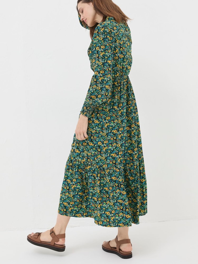 FatFace Green Spring Floral Maxi Dress - Image 2 of 4