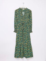 FatFace Green Spring Floral Maxi Dress - Image 4 of 4