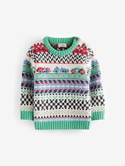 Cath Kidston Multi Fairisle Pattern Knitted Jumper (3mths-7yrs) - Image 2 of 4