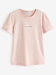 Розовый - Calvin Klein Jeans Шорты с логотипом из слим фит 100% хлопка - Image 4 of 6