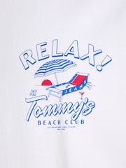 Tommy Jeans Off White Novelty Graphic 100% Cotton T-Shirt - Image 6 of 6