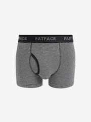 FatFace Grey Stripe Classic Cotton Boxer 3 Pack - Image 3 of 6