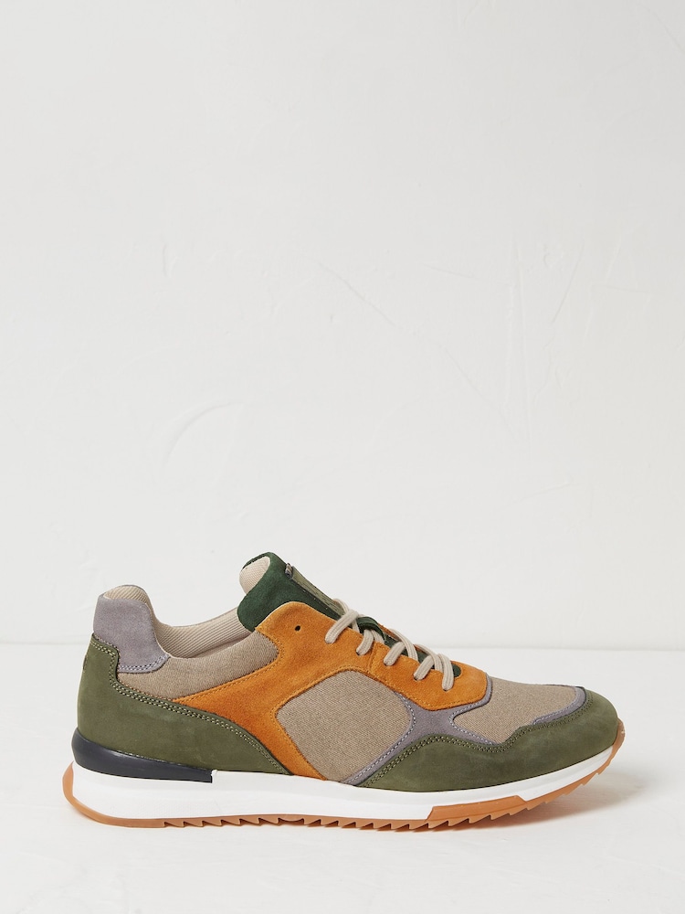 FatFace Oakes Green Leather Trainers - Image 1 of 3