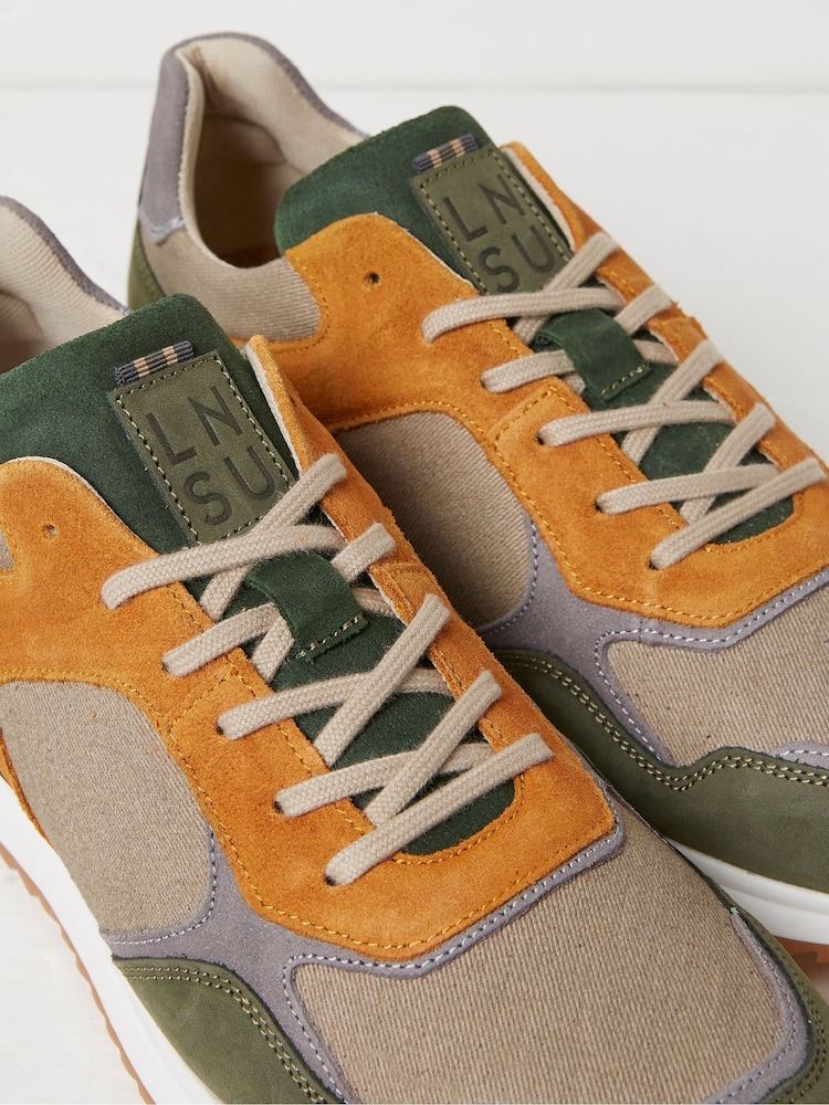 FatFace Oakes Green Leather Trainers - Image 3 of 3