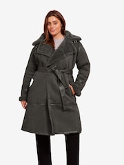 Friends Like These Grey Curve Longline Trim Coat - Image 2 of 4