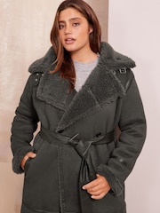Friends Like These Grey Curve Longline Trim Coat - Image 3 of 4