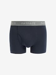 FatFace Blue/Grey Classic Cotton Boxer 3 Pack - Image 4 of 6